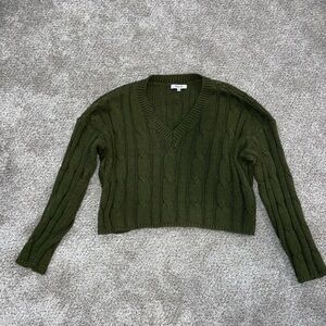 Madewell Forest Green V-Neck Sweater